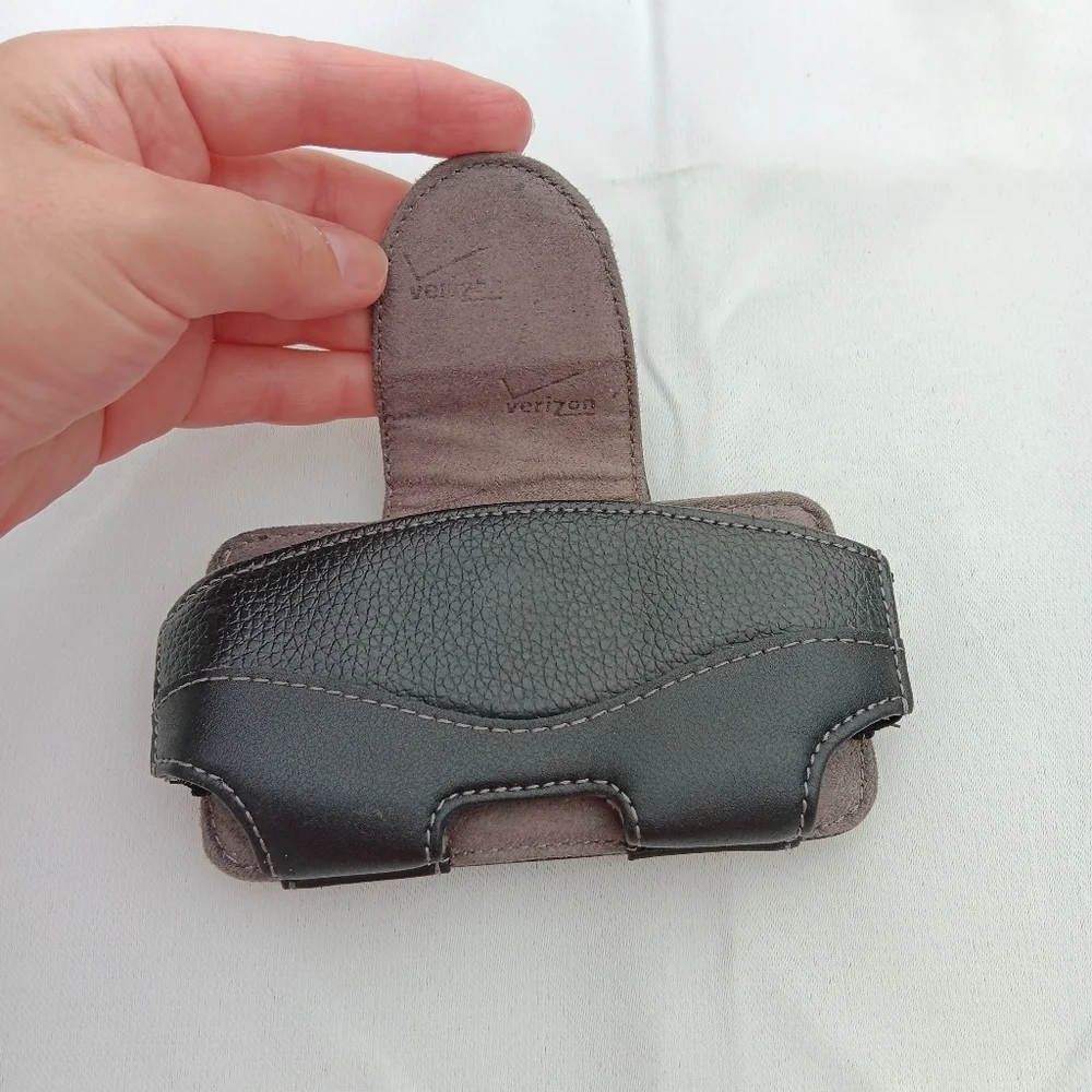 Verizon Universal Cell‎ Phone Holster Case Belt Clip Small Black Leather Pouch